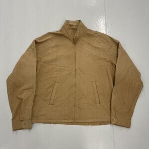 Vintage 60s Tan Thin Polyester Spring Boxy Bomber Jacket
